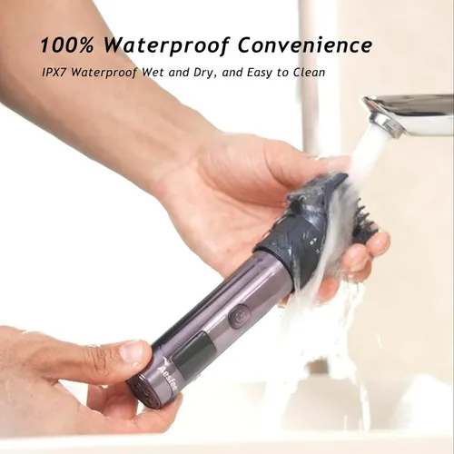 Vista 7 de Aesfee - Juego de recortadora de barba profesional 3 en 1 y cortadora de pelo para hombres, resistente al agua IPX7, kit de afeitadora eléctrica
