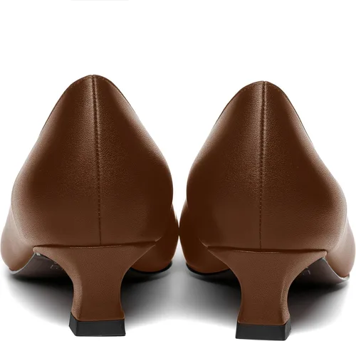 Vista 4 de Zapatos de tacón bajo con punta redonda para mujer, sin cordones, mate, 1.5 pulgadas