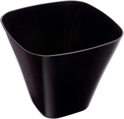 Vista 2 de Restaurantware Vasos de degustación de 4 onzas, 100 tazas cuadradas de plástico para aperitivos, reciclables, resistentes a las grietas, de plástico