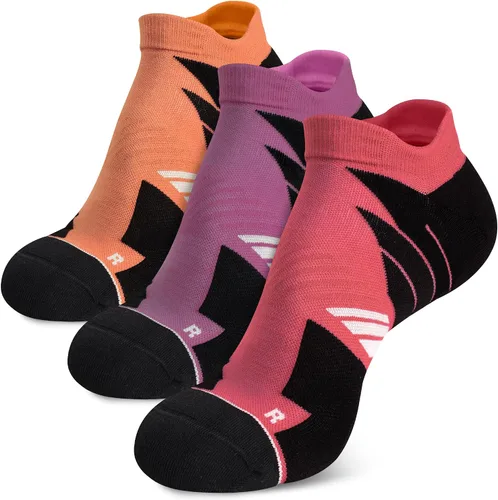Vista 24 de Hylaea Calcetines deportivos para correr sin visibles, antiampollas, con tecnología Coolmax, sin costuras y antiolor 3 Pares Negro