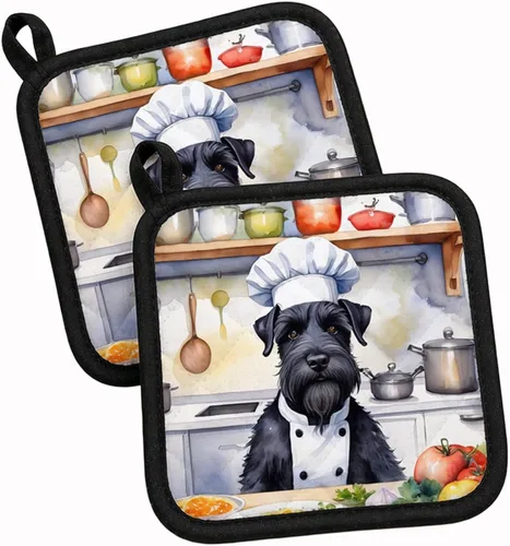 Vista 55 de Caroline's Treasures Coton de Tulear El Chef Par de Agarraderas de Ollas de Cocina Resistentes al Calor Juegos de Agarraderas de Ollas Almohadillas