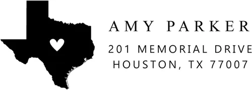 Vista 2 de Texas Map Return Address Stamp Self-Inking, 1 x 2.5 inches