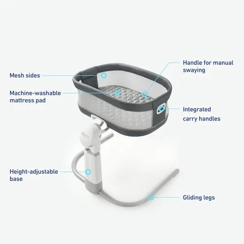 Vista 12 de Graco® Moisés DreamMore™ de cabecera Deluxe con movimiento relajante