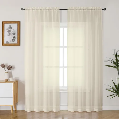 Vista 94 de Gwine Cortinas transparentes negras de 108 pulgadas de largo Negro