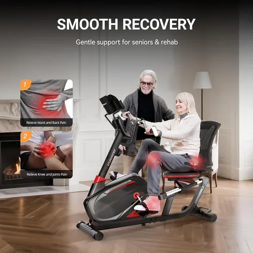 Vista 2 de HARISON Recumbent Exercise Bike for Seniors, 16 Levels, Quiet, 400 lb Capacity Obsidiana
