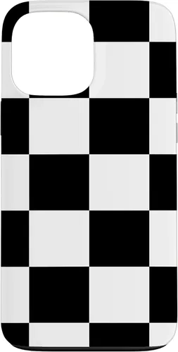 Vista 24 de Black and White Classic Checkered Big Checkerboard Pattern Case for iPhone 16