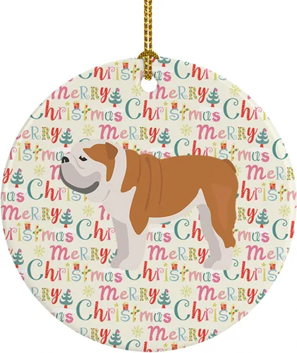 Vista 88 de Caroline's Treasures Abyssinian Sand Terrier - Adorno de cerámica para colgar en el árbol de Navidad, para el hogar, Navidad, fiestas, regalo, 3