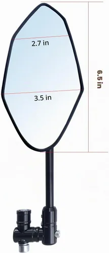 Vista 4 de MAMIKO Espejos Universales para Motocicleta, Espejo Lateral Retrovisor Convexo de Manillar con Perno de Elevación M8 M10, Compatible con Bicicleta