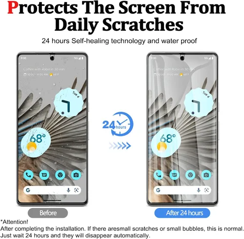 Vista 2 de Paquete de 3 protectores de pantalla para Google Pixel 7 Pro, protector de pantalla de TPU suave (no vidrio), antiarañazos, alta definición, sin