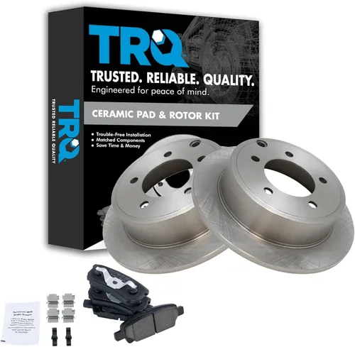 Vista 31 de TRQ Juego de pastillas de freno y rotor de cerámica trasera compatible con Honda Accord V6 1998-02 3.0L con frenos de disco traseros 02-06 Acura RSX