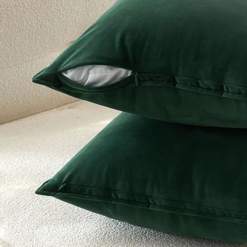 Vista 3 de MIULEE Paquete de 2 fundas de cojín decorativas de terciopelo suave, cuadradas, unicolor, para sofá, dormitorio, automóvil, 16 x 16 pulgadas