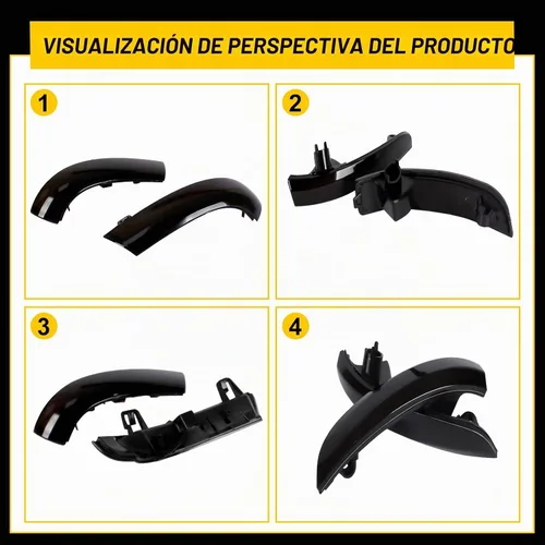Vista 4 de luces LED de señal de giro para espejo lateral para VW Golf 5 EOS GTI Jetta MK5 Passat, lámparas secuenciales con lente de cubierta antihumo