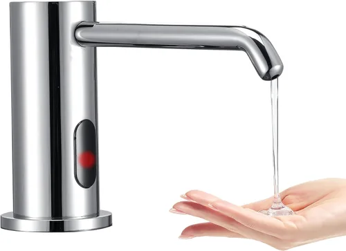 Vista 9 de Dispensador automático de jabón sin contacto para fregadero de cocina y baño, dispensador de jabón eléctrico integrado, sensores infrarrojos