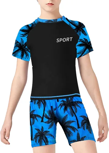 Vista 2 de Hansber Conjunto de 2 piezas de camiseta de protección para adolescentes y niños con camiseta de manga corta