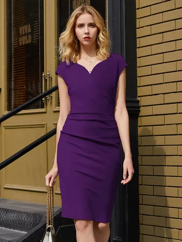 Vista 3 de Miusol - Vestido de estilo vintage delgado sin mangas entallado para mujer