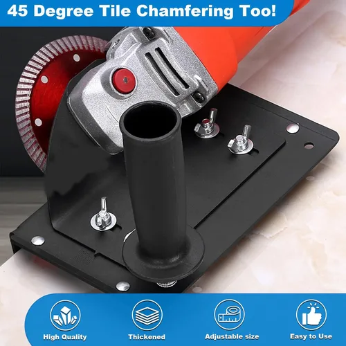 Vista 6 de Herramienta de biselado de azulejos de 45°, soporte para amoladora angular, piedra de cerámica para azulejos de corte de 45 grados, accesorio