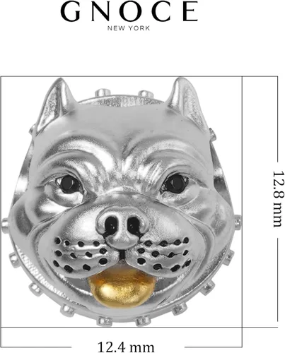 Vista 6 de GNOCE Bully Pitbull - Abalorio de plata de ley para pulsera collar de regalo para mujeres y niñas esposa e hija