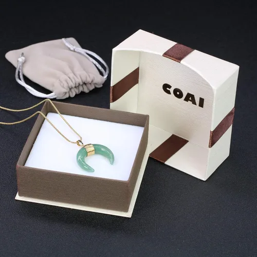 Vista 7 de COAI Collar de luna de cristal curativo para mujer, Piedra, Ágata