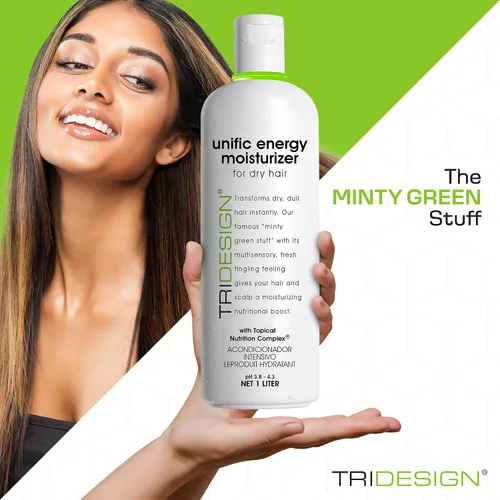 Vista 5 de TRIDESIGN Unific Energy Moisturizer - Acondicionador de cabello profundo para cabello seco dañado, hidratante para cabello rizado, encrespado