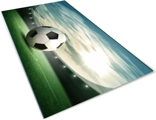 Vista 11 de Alfombra de fútbol para niños, alfombra de fútbol con parte trasera de goma antideslizante para dormitorio de niños, sala de juegos, sala de estar