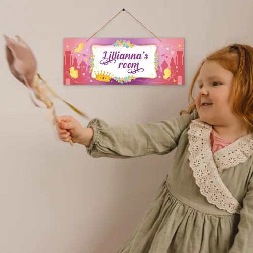Vista 6 de Letrero personalizado con nombre de niña/niño, letrero decorativo personalizado para dormitorio de niños, tienda de campaña de castillo, Navidad