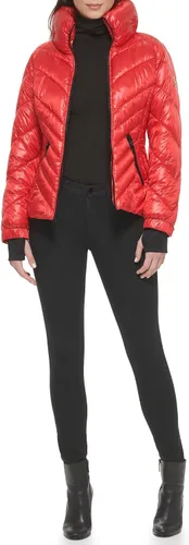 Vista 2 de GUESS Puños de tormenta acolchados para mujer, chaqueta de transición acolchada