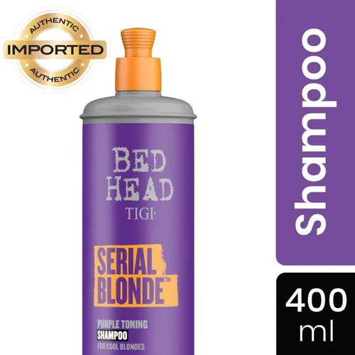 Vista 3 de Bed Head by TIGI Serial Blonde Purple - Champú tonificante para rubias frías, neutraliza los tonos de latón, sin sulfatos, 13.53 onzas líquidas