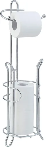 Vista 10 de SunnyPoint Soporte de papel higiénico independiente con almacenamiento, capacidad para 3 rollos de repuesto, acero resistente, acabado negro, fácil