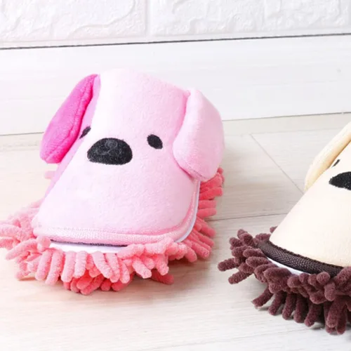 Vista 9 de FOMIYES 1 par de pantuflas limpiador de piso, trapeador de dibujos animados, zapatos para limpieza de piso, zapatos de mopa, zapatos de mopa húmeda