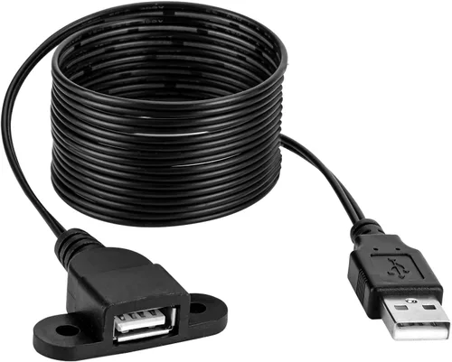 Vista 6 de Cable de extensión de carga USB 2.0 macho a doble hembra, mesita de noche para muebles, sofá, puerto de carga a bordo, cable de montaje en panel