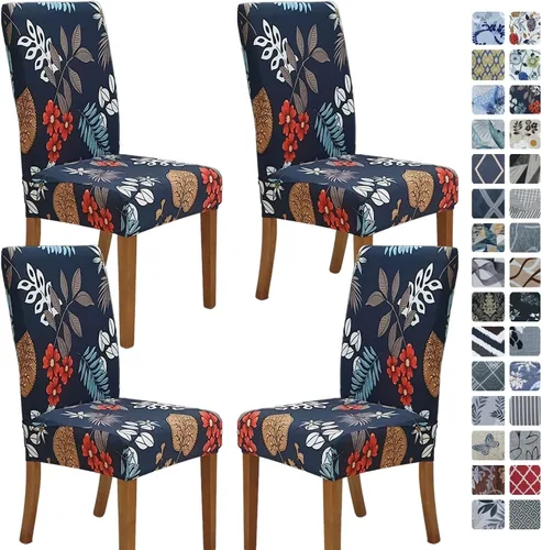 Vista 90 de SPRINGRICO Juego de 4 fundas para sillas de comedor, fundas elásticas para sillas de comedor, de elastano lavables, fundas para sillas Parsons