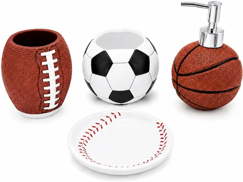 Vista 10 de Juego de accesorios de baño organizador completo con dispensador de loción/jabón de batido, taza de baño de tubo de huevo/vaso, jabonera de dona