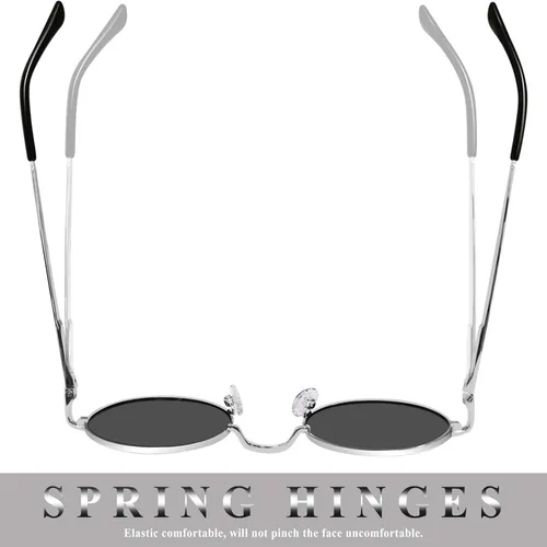 Vista 23 de KANASTAL Gafas de sol redondas polarizadas para mujeres y hombres, estilo hippie con protección UV400