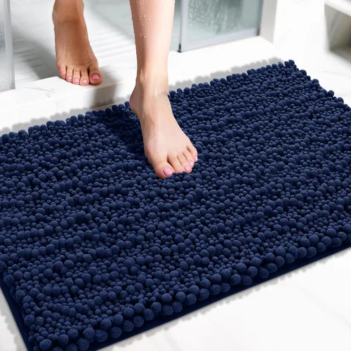 Vista 37 de Yimobra Alfombras de Baño Antideslizantes Lavables - Alfombra de Baño de Chenilla Ultra Suave Absorbente, Alfombra Peluda de Secado Rápido para Negro