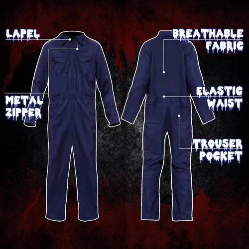 Vista 3 de Neragron Michael Myers Costume Adult Men, Halloween Michael Myers Jumpsuit for Men, Horror Halloween Michael Myers Outfits