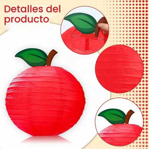 Vista 4 de Retisee 12 linternas de papel de manzana de 10 pulgadas para decoración