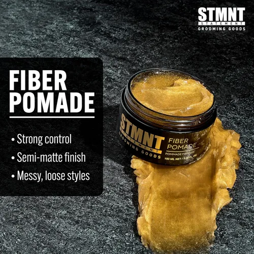 Vista 3 de STMNT Grooming Goods - Pomada de fibra, 3.38 onzas, acabado semimate, control fuerte, fácil de lavar