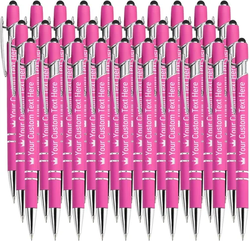 Vista 50 de STREADVE Bolígrafos personalizados personalizados con nombre grabado, logotipo, texto, bolígrafos de escritura suave, regalo personalizado para Negro