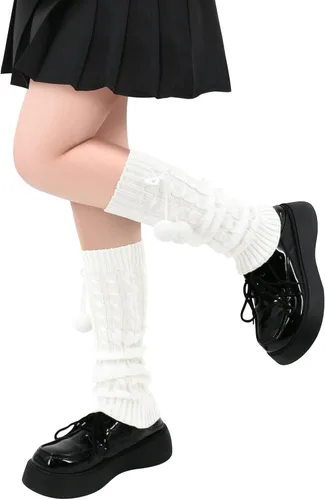 Vista 2 de Calentadores de piernas para mujer y niñas estilo japonés Lolita, largos, de punto Kawaii, calcetines góticos Harajuku, cubrepiernas de malla