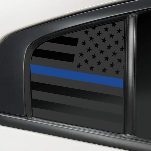 Vista 8 de Bogar Tech Designs - Vinilo adhesivo precortado para ventana con diseño de la bandera de EE.UU., compatible con Dodge Charger 2011-2023, negro mate