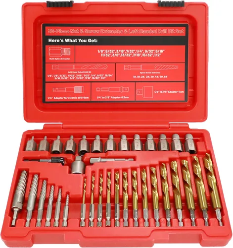 Vista 12 de Juego de 12 piezas extractores de tornillos, cabeza hexagonal, multi-estriado Easy Out, juego de extractor de pernos de 3/8 pulgadas, removedor