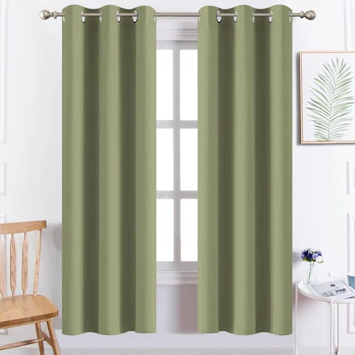 Vista 114 de Yakamok Cortinas opacas para dormitorio, aislamiento térmico, cortinas de oscurecimiento de habitación para sala de estar, juego de 2 paneles