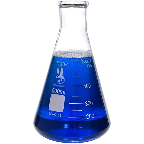 Vista 11 de Karter Scientific - Matraz Erlenmeyer de boca estrecha de 1000 ml, vidrio borosilicato 3.3, 213G22 (Individual) 3.3 vidrio de borosilicato, boca