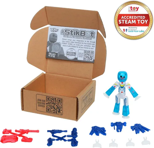 Vista 2 de Zing StikBot Zingtannica Paquete de acción - Figuras de acción coleccionables y accesorios, incluye 1 Stikbot, 1 set de accesorios, animación