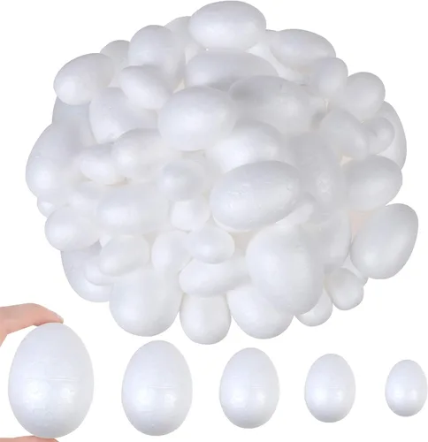 Vista 8 de DIYASY 100 bolas de espuma lisas blancas de 0.8 a 3.3 pulgadas para artes y adornos de Navidad, bolas redondas de poliestireno para manualidades