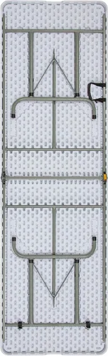 Vista 5 de Flash Furniture Kathryn - Mesa plegable rectangular de plástico ajustable de 8 pies con asa de transporte, mesa plegable para eventos en interiores