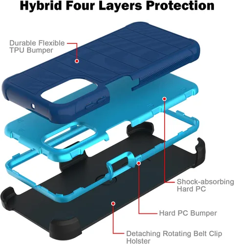 Vista 5 de Funda para Galaxy A32 5G con protector de pantalla de TPU suave, [serie de fundas], funda protectora de cuerpo completo resistente con clip