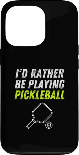 Vista 10 de iPhone 16 I'd Rather Be Playing Pickleball Phone Case Funny Pickleball Case