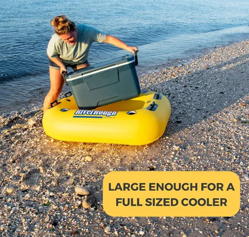 Vista 2 de Flotador inflable de balsa para piscina - 55" - amarillo y negro