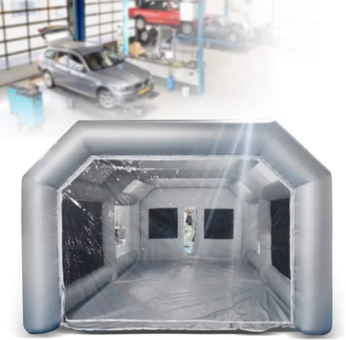 Vista 2 de Tienda de campaña portátil para automóvil, tienda inflable de cabina de pintura en aerosol, estación de trabajo móvil para automóvil, filtro lavable